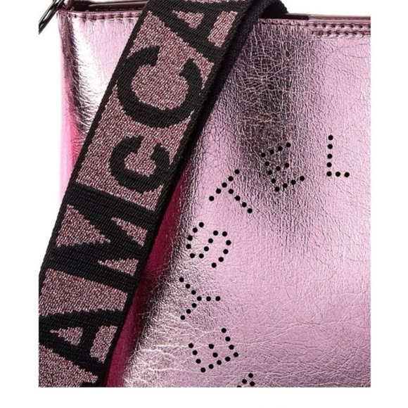 Stella McCartney LOGO Metallic Pink Mini Eco Vegan Leather Crossbody Purse Bag - Picture 15 of 15